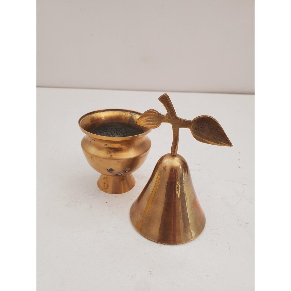 Vintage Brass Stick/Cone Incense Burner small burner with lid, made in india - Picture 6 of 10